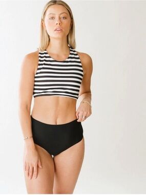 New Albion Fit Matte Black High Waisted Bottoms Size XXL NWT Bikini Bottoms